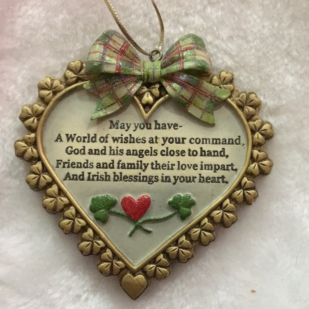 Heart-Shaped Holiday Ornament with Gold Accents